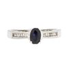 Image 1 : 10KT White Gold Ladies 0.60ct Sapphire and Diamond Ring