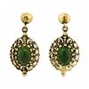 Image 1 : 14KT Yellow Gold 1.50ctw Jade Earrings
