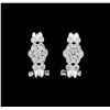Image 1 : 18KT White Gold 0.58ctw. Diamond Omega Back Earrings