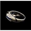 Image 3 : 14KT White Gold 1.86ct Blue Sapphire and Diamond Ring