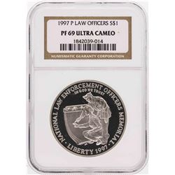 1997-P $1 Law Enforcement Officers Commemorative Silver Dollar Coin NGC PF69 Ult