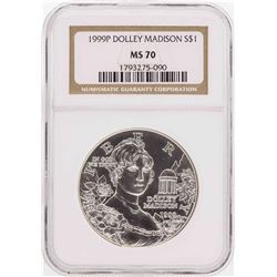 1999-P $1 Dolley Madison Commemorative Silver Dollar Coin NGC MS70