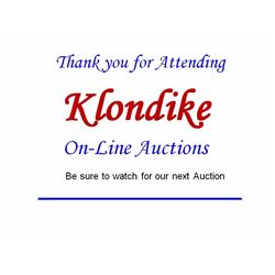 Thank you for Attending Klondike On-Line Auction