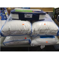 5 ASSORTED PILLOWS INCLUDES 1 TEMPURPEDIC PILLOW