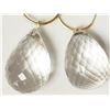 Image 1 : 14kt Yellow Gold Quartz (70ct) Large Earrings Insurance Value $999