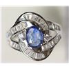 Image 1 : Sterling Silver Sapphire & Cubic Zirconia Ring Retail $150
