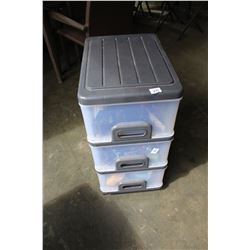 ROLLING 3-TIER BIN WITH CONTENTS