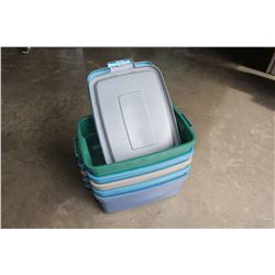 RUBBERMAID TOTES WITH LIDS