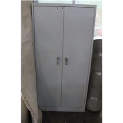 TWO DOOR METAL SHOP CABINET WITH KEY