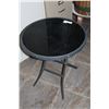 Image 1 : FOLDING METAL AND GLASSTOP ENDTABLE
