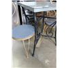 Image 2 : METAL PATIO TABLE AND TWO CHAIRS