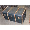 Image 1 : WOOD BOUND LEATHER STORAGE TRUNK