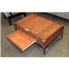 Image 3 : BROWN LEATHER SUITCASE LOOK STORAGE COFFEE TABLE