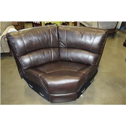 NEW BROWN LEATHER SECTIONAL SOFA WEDGE