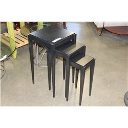 SET OF 3 AS NEW BLACK NESTING TABLES
