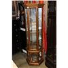 Image 1 : OAK GLASS DOOR ILLUMINATED DISPLAY CURIO CABINET