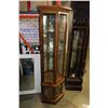 Image 2 : OAK GLASS DOOR ILLUMINATED DISPLAY CURIO CABINET