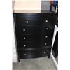 Image 1 : NEW HOME ELEGANCE 5-DRAWER CHEST OF DRAWERS RETAIL $479 MINOR DAMAGE TO REAR LEG