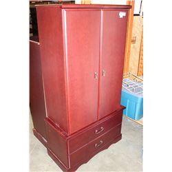 CHERRY FINISH 2 DOOR WARDROBE, 2 PIECE