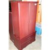 Image 1 : CHERRY FINISH 2 DOOR WARDROBE, 2 PIECE
