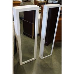 TWO MIRROR DOOR 4' TALL WALL MOUNTED JEWELRY ORGANIZERS