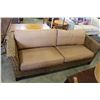 Image 1 : MODERN WICKER UPHOLSTERED SOFA, BROWN FABRIC