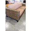 Image 2 : MODERN WICKER UPHOLSTERED SOFA, BROWN FABRIC
