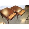 Image 2 : PAIR OF WALNUT QUEEN ANNE STYLE SINGLE DRAWER TABLES