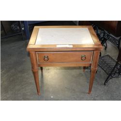 VINTAGE ENDTABLE WITH MARBLE TOP