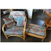 Image 1 : WICKER LOUNGE CHAIR AND OTTOMAN AND CUSHION