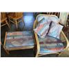 Image 1 : WICKER LOUNGE CHAIR AND OTTOMAN WITH CUSHION