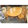 Image 1 : OAK DINING TABLE WITH LEAF AND 4 CHAIRS