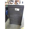 Image 1 : NEW HOME ELEGANCE 5-DRAWER GREY CHEST OF DRAWERS FREIGHT DAMAGE TO RIGHT CORNER RETAIL $279