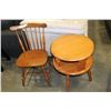 Image 1 : MAPLE DINING CHAIR AND ROUND MAPLE ENDTABLE