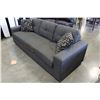 Image 2 : NEW MODERN GREY FABRIC HOME ELEGANCE SOFA, WITH MISMATCHED CUSHION