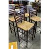 Image 2 : SET OF FOUR RATTAN SEAT BARSTOOLS