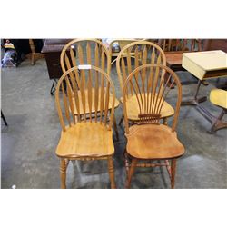4 HOOP BACK WOODEN DINING CHAIRS