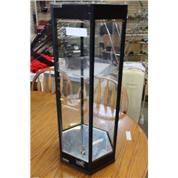 HEXAGON GLASS DISPLAY CASE WITH KEY