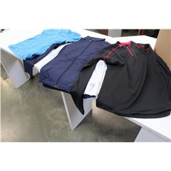 LOT OF NEW SPORTS SHIRTS AND JACKETS