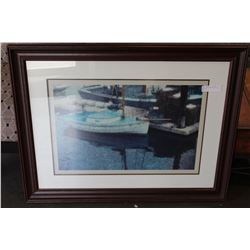 LARGE FRAMED MODERN BOATING PICTURE