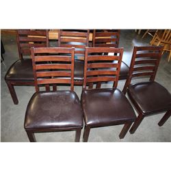 SET OF SIX ESPRESSO FINISH DINING CHAIRS