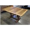 Image 2 : OAK DRAW LEAF TABLE AND FOUR CHAIRS
