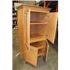 Image 2 : 4 DOOR WOOD MAPLE FINISH STORAGE CABINET
