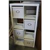Image 1 : WHITE CUBICLE SHELF WITH STORAGE INSERT BOXES