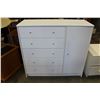 Image 1 : WHITE FIVE DRAWER WHITE CABINET WITH CUPBOARD