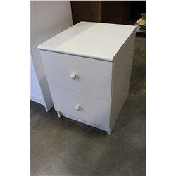 PAIR OF 2-DRAWER WHITE NIGHTSTANDS