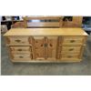 Image 1 : 6 DRAWER DRESSER WITH CUPBOARD AND MIRROR