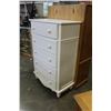 Image 2 : NEW HOME ELEGANCE WHITE 5-DRAWER CHEST OF DRAWERS SURFACE SCRATCH ON TOP RETAIL $799