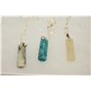 Image 2 : THREE STONE PENDANTS ON CHAINS