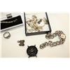 Image 2 : RHINESTONE TENNIS BRACELET AND SILVER TONE JEWELLRY